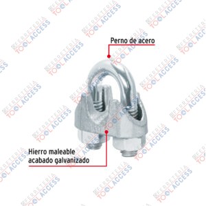 Alternative view of Blíster c/2 nudos (perros) de hierro p/cable de 5/16", FIERO