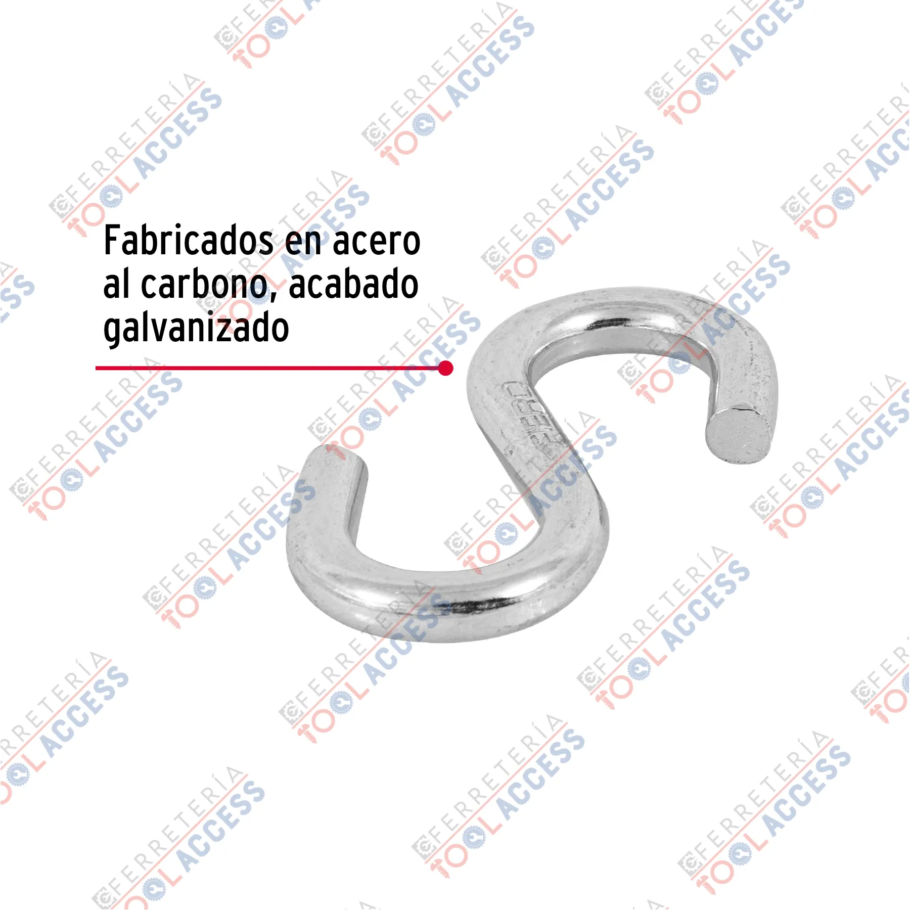 Alternative view of Gancho "S" de 3/16" de acero para cable, FIERO