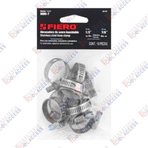 Bolsa con 10 abrazaderas mini sin fin #7, 1/2 - 7/8", FIERO