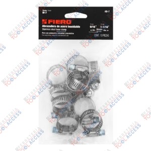 Bolsa con 10 abrazaderas sin fin #7, 9/16 - 1-1/16", FIERO