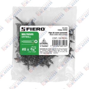 100 pijas 8 x 3/4"cabeza plana phillips multiusos, Fiero