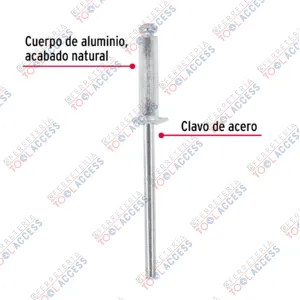 Alternative view of Bolsa con 50 remaches 1/8" x 5/16" de aluminio, ala 1/4", Fiero