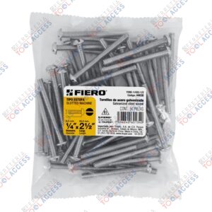 Bolsa con 50 tornillos 1/4" x 2-1/2" tipo estufa, FIERO