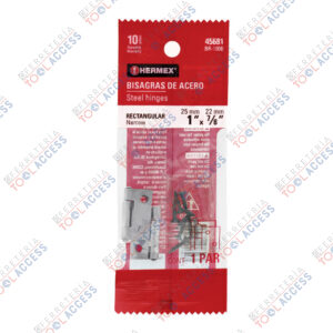 Bolsa con 2 bisagras rectangulares 1", acero pulido, Hermex