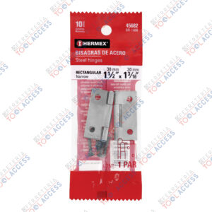 Bolsa con 2 bisagras rectangulares 1-1/2", acero pulido, Hermex