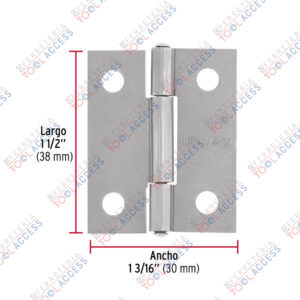 Alternative view of Bolsa con 2 bisagras rectangulares 1-1/2", acero pulido, Hermex