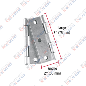 Alternative view of Bolsa con 2 bisagras rectangulares 3", acero pulido, Hermex