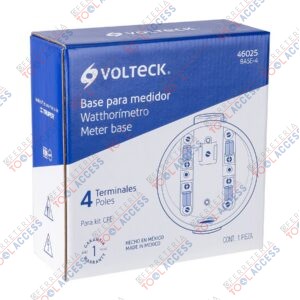 Base para watthorímetro, 4 terminales, VOLTECK