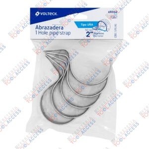 Bolsa c/5 abrazaderas tipo uña 2" p/tubo pared delgada, Volteck
