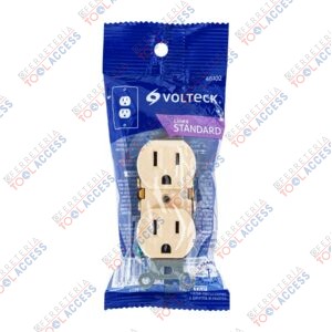 Contacto dúplex, 2 polos 3 hilos, Standard, marfil, VOLTECK