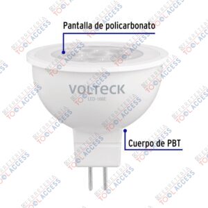 Alternative view of Lámpara de LED 6 W tipo MR 16 base GU5.3 luz de día blíster, Volteck