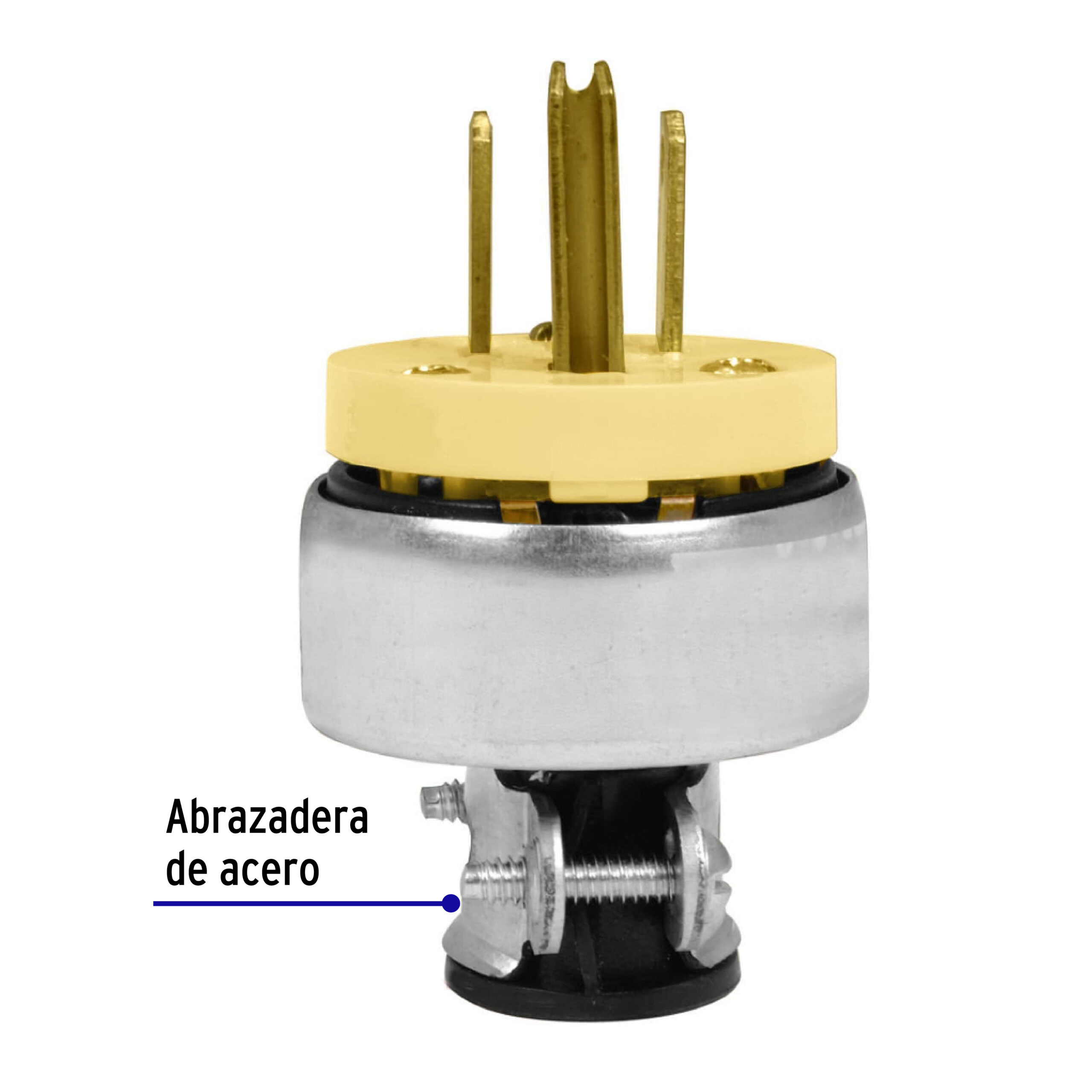 Alternative view of Clavija industrial blindada aterrizada, 2 polos+tierra, Volteck