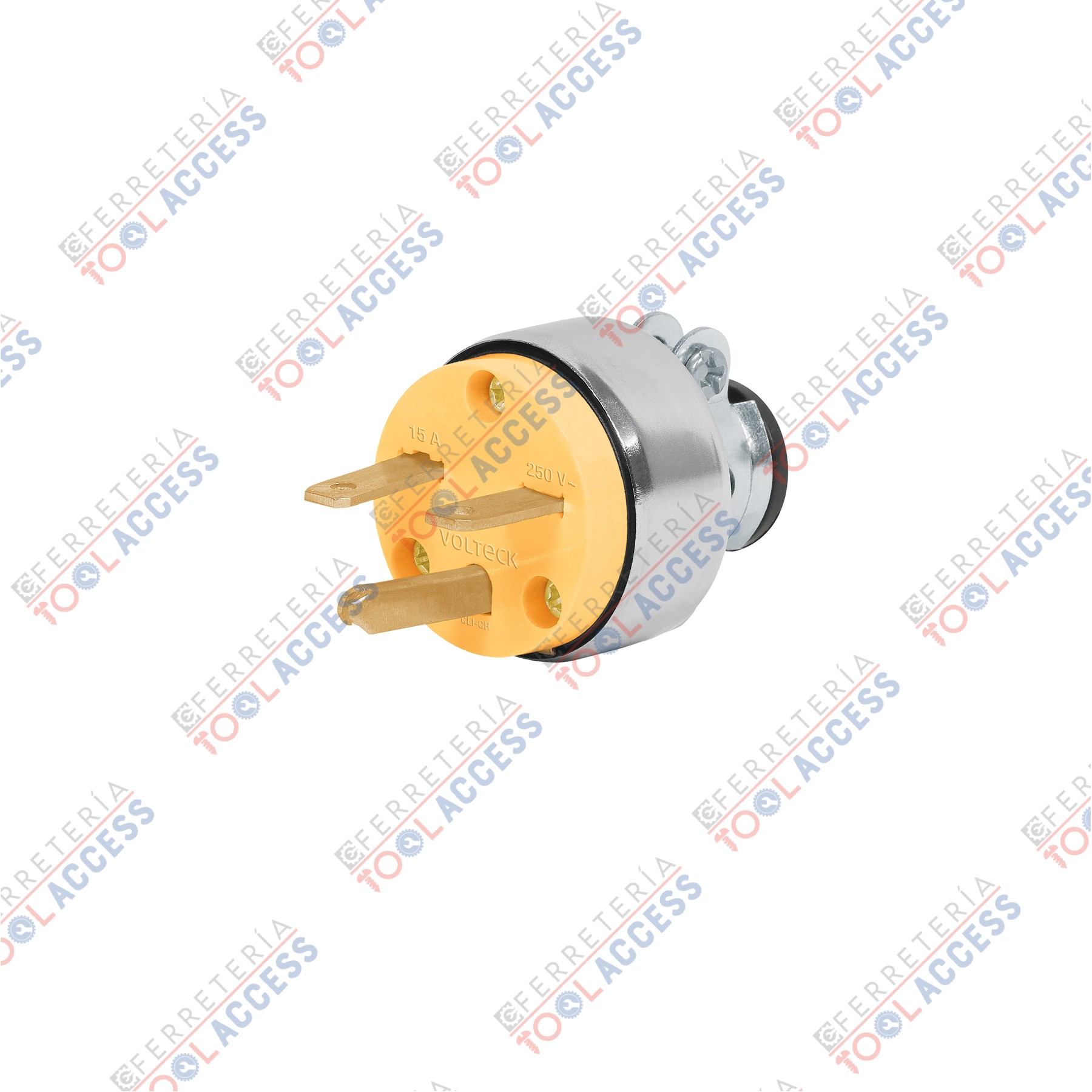 Clavija industrial blindada aterrizada cara de chino, Volteck