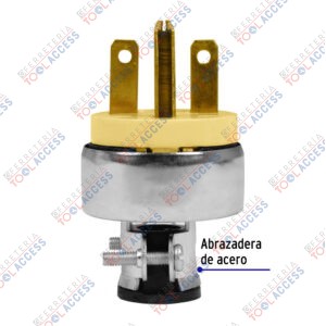 Alternative view of Clavija industrial blindada aterrizada cara de chino, Volteck