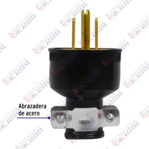 Alternative view of Clavija industrial reforzada aterrizada, 2 polos+tierra, Volteck