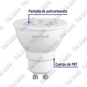 Alternative view of Lámpara de LED 6 W tipo MR 16 base GU10 luz de día, blíster, Volteck