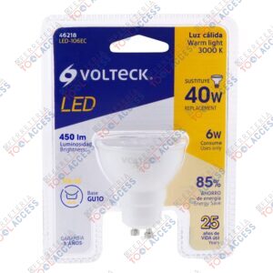 Lámpara de LED 6 W tipo MR 16 base GU10 luz cálida, Volteck