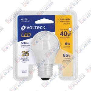Foco LED 6W (40W) G45, 3000K blanca cálida, 550 lm, blíster, Volteck