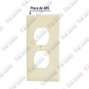 Alternative view of Placa de ABS dúplex, Standard, marfil, VOLTECK