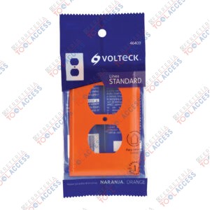 Placa para contacto dúplex tierra aislada, línea estándar, Volteck