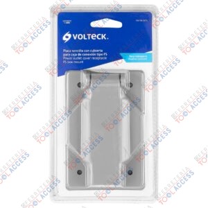 Placa tipo FS con cubierta, sencilla, sobreponer, VOLTECK