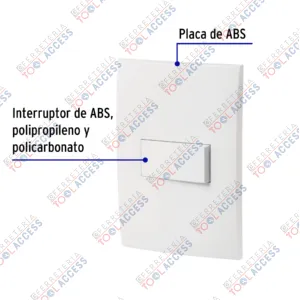 Alternative view of Placa armada con interruptor escalera, línea Oslo, blanco, Volteck