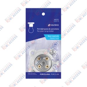 Portalámpara de porcelana, cuadrado, VOLTECK