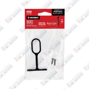 Soporte negro para tubo ovalado de closet, HERMEX