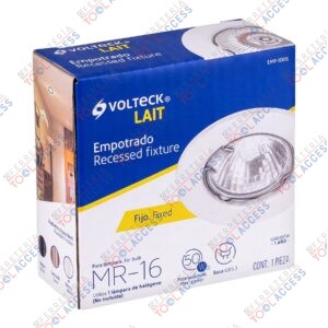 Alternative view of Luminario redondo blanco spot fijo, lámpara no incluida, Volteck