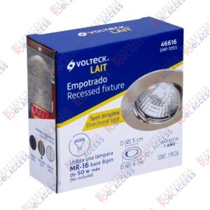 Alternative view of Luminario redondo satín spot dirigible, lámpara no incluida, Volteck