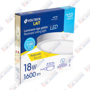 Luminario LED plafón 18W 6500K, redondo, blanco, VOLTECK
