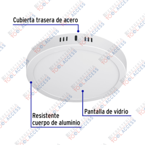 Alternative view of Luminario LED plafón 18W 6500K, redondo, blanco, VOLTECK