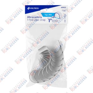 Bolsa c/10 abrazaderas tipo uña 1" p/tubo pared delgada, Volteck