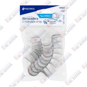 Bolsa c/10 abrazaderas tipo omega 3/4" p/tubo pared delgada,  Volteck