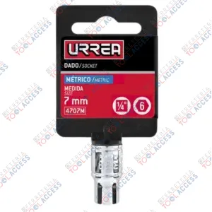 Dado cuadro de 1/4", 6 puntas, métrico, 7 mm, Urrea