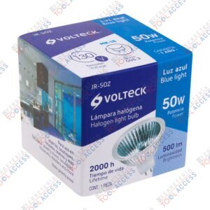 Lámpara de halógeno azul 50 W tipo MR16 en caja, VOLTECK