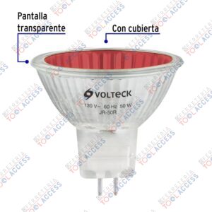 Alternative view of Lámpara de halógeno rojo 50 W tipo MR16 en caja, VOLTECK