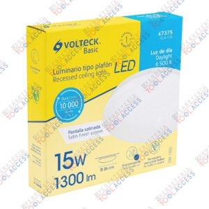 Alternative view of Luminario LED plafón decorativo 15W 6500K, liso, BASIC