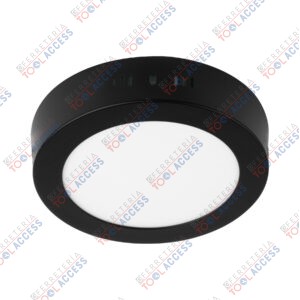 Luminario LED plafón 6W 6500K, redondo, negro, VOLTECK