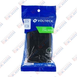 Placa armada 1 interruptor 1 escalera, negro, línea Italiana, Volteck