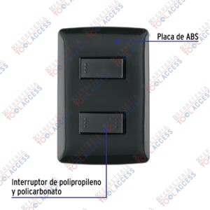 Alternative view of Placa armada 1 interruptor 1 escalera, negro, línea Italiana, Volteck