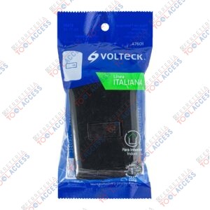 Placa armada con timbre, negro, línea Italiana, VOLTECK