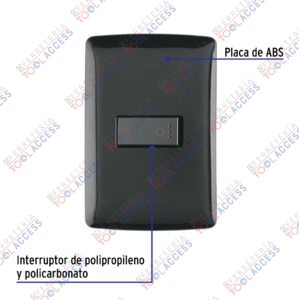 Alternative view of Placa armada con timbre, negro, línea Italiana, VOLTECK