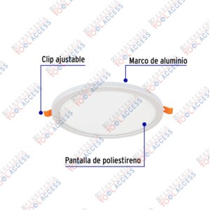 Alternative view of Luminario LED plafón 15W 6500K, ajustable, redondo, VOLTECK