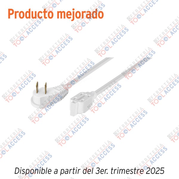 Extensión eléctrica doméstica 4 m clavija plana, blanca
