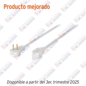 Extensión eléctrica doméstica 6 m clavija plana, blanca