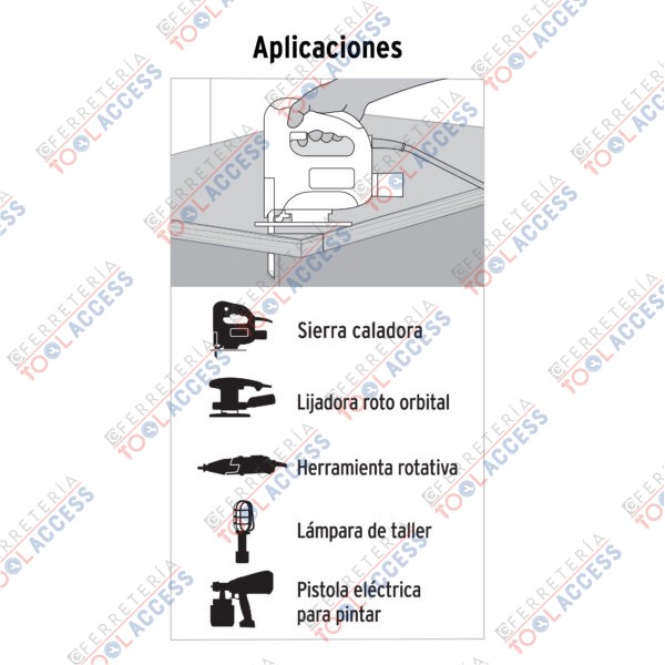 Extensión eléctrica de uso rudo 4 m 2x16 AWG, Volteck - Imagen 3
