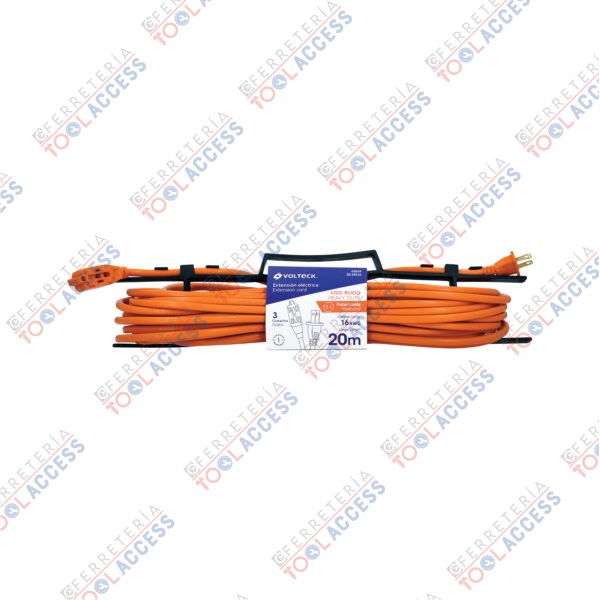 Extensión eléctrica de uso rudo 20 m 2x16 AWG, Volteck - Imagen 2