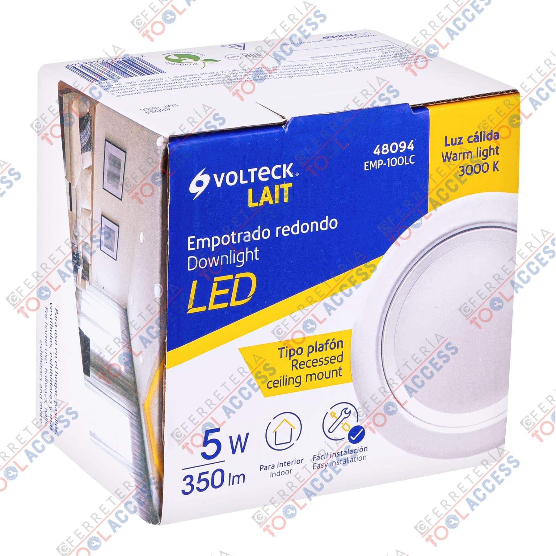 Luminario LED empotrable 5 W 3000 K, redondo, VOLTECK - Imagen 2