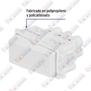 Alternative view of Interruptor para timbre, línea Italiana, color blanco, Volteck